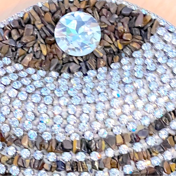 NWT Monique Leshman Tiger Eye Stone and Crystal Embellished Wristlet - Picture 2 of 7